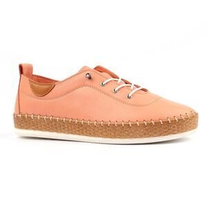 Lunar Womens/Ladies Evie Leather Sneakers / Coral